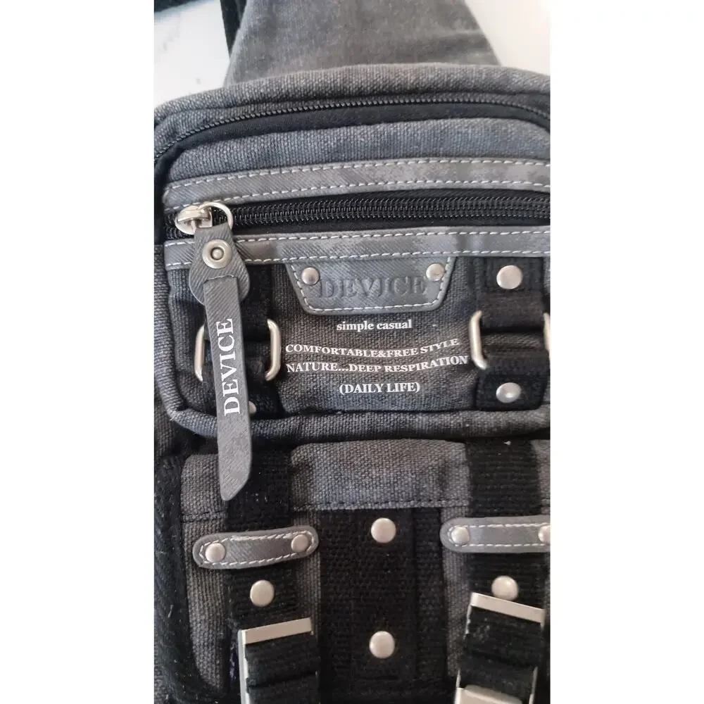 Device Haze rugged black body bag unique uneven fabric texture & compartments